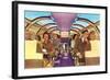 Passengers in Train's Viewing Compartment-null-Framed Art Print