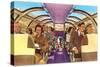 Passengers in Train's Viewing Compartment-null-Stretched Canvas