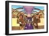 Passengers in Train's Viewing Compartment-null-Framed Art Print