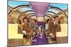 Passengers in Train's Viewing Compartment-null-Mounted Art Print
