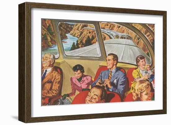 Passengers in View Compartment-null-Framed Art Print
