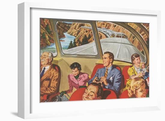Passengers in View Compartment-null-Framed Art Print