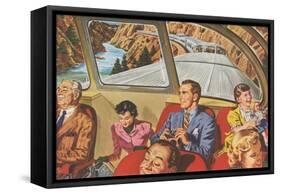 Passengers in View Compartment-null-Framed Stretched Canvas