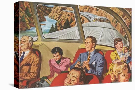 Passengers in View Compartment-null-Stretched Canvas