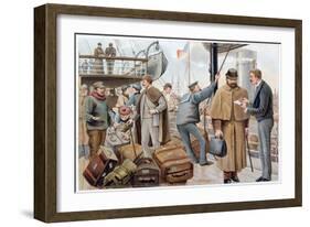 Passengers Joining a P&O Liner in the Thames, C1890-null-Framed Giclee Print