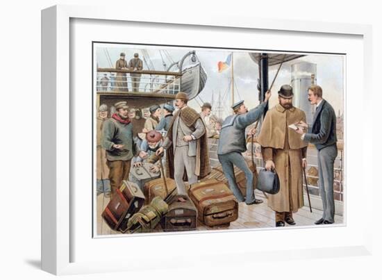 Passengers Joining a P&O Liner in the Thames, C1890-null-Framed Giclee Print