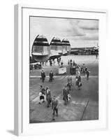 Passengers Leaving a Twa Flight at the Airport-Peter Stackpole-Framed Photographic Print