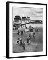 Passengers Leaving a Twa Flight at the Airport-Peter Stackpole-Framed Photographic Print