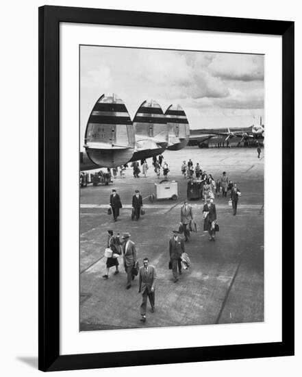 Passengers Leaving a Twa Flight at the Airport-Peter Stackpole-Framed Photographic Print