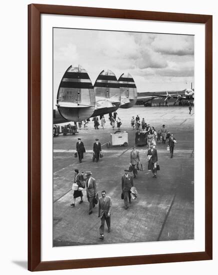 Passengers Leaving a Twa Flight at the Airport-Peter Stackpole-Framed Photographic Print