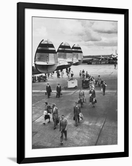 Passengers Leaving a Twa Flight at the Airport-Peter Stackpole-Framed Photographic Print