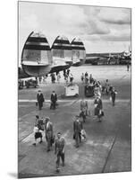 Passengers Leaving a Twa Flight at the Airport-Peter Stackpole-Mounted Photographic Print