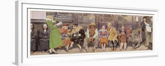 Passengers on New York Subway-J. Simont-Framed Premium Giclee Print