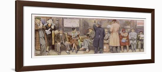 Passengers on New York Subway-J. Simont-Framed Art Print