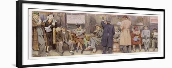 Passengers on New York Subway-J. Simont-Framed Premium Giclee Print