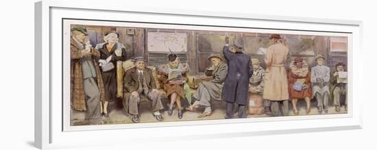 Passengers on New York Subway-J. Simont-Framed Premium Giclee Print