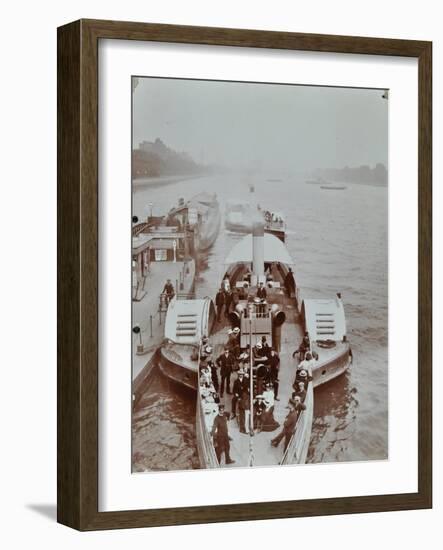 Passengers on the London Steamboat Service, River Thames, London, 1907-null-Framed Photographic Print