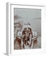 Passengers on the London Steamboat Service, River Thames, London, 1907-null-Framed Photographic Print