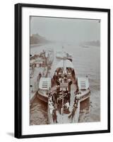 Passengers on the London Steamboat Service, River Thames, London, 1907-null-Framed Photographic Print