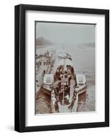 Passengers on the London Steamboat Service, River Thames, London, 1907-null-Framed Premium Photographic Print