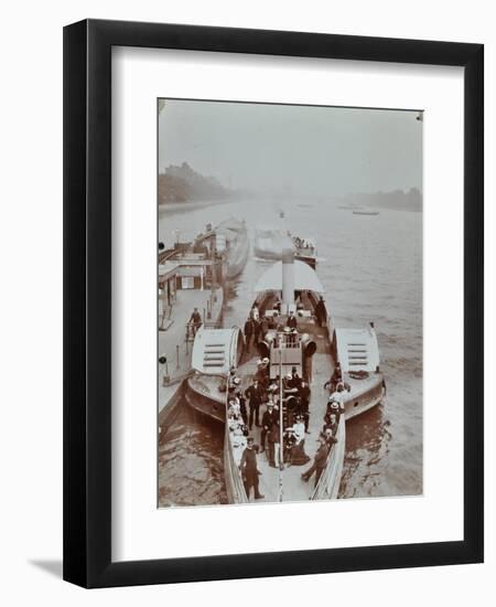 Passengers on the London Steamboat Service, River Thames, London, 1907-null-Framed Premium Photographic Print