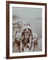Passengers on the London Steamboat Service, River Thames, London, 1907-null-Framed Photographic Print