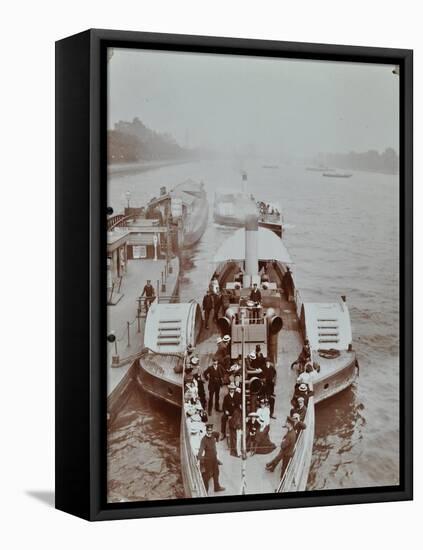 Passengers on the London Steamboat Service, River Thames, London, 1907-null-Framed Stretched Canvas