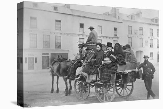 Passengers Prepare for their Journey on Bianconi's Galway-Clifden Mail Car, Ireland, 1880S-Robert French-Stretched Canvas