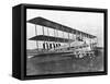 Passengers Standing on Middle Wing of Triplane-null-Framed Stretched Canvas