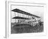 Passengers Standing on Middle Wing of Triplane-null-Framed Photographic Print