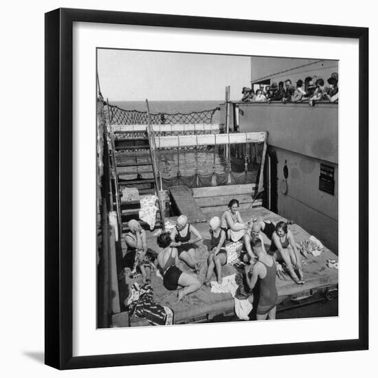 Passengers Sunbathing on a Cunard Line Cruise to the West Indies, January-March 1931-null-Framed Photographic Print