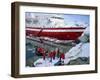 Passengers Take Small Boat to Cruise Ship Anchored Close Inshore,Antarctic Peninsula, Antarctica-Renner Geoff-Framed Photographic Print