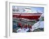 Passengers Take Small Boat to Cruise Ship Anchored Close Inshore,Antarctic Peninsula, Antarctica-Renner Geoff-Framed Photographic Print