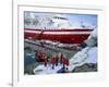 Passengers Take Small Boat to Cruise Ship Anchored Close Inshore,Antarctic Peninsula, Antarctica-Renner Geoff-Framed Photographic Print