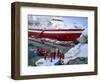 Passengers Take Small Boat to Cruise Ship Anchored Close Inshore,Antarctic Peninsula, Antarctica-Renner Geoff-Framed Photographic Print