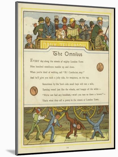 Passengers Travelling on the Omnibus While Children Turn Cartwheels on the Street Below-Thomas Crane-Mounted Giclee Print