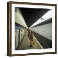 Passengers Waiting at Blackhorse Tube Station on the Victoria Line, London, 1974-Michael Walters-Framed Photographic Print