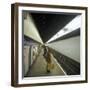 Passengers Waiting at Blackhorse Tube Station on the Victoria Line, London, 1974-Michael Walters-Framed Photographic Print