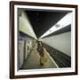 Passengers Waiting at Blackhorse Tube Station on the Victoria Line, London, 1974-Michael Walters-Framed Photographic Print