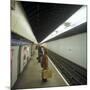 Passengers Waiting at Blackhorse Tube Station on the Victoria Line, London, 1974-Michael Walters-Mounted Photographic Print