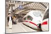 Passengers Waiting to Board a Highspeed Ice Train in Cologne Railway Station-Julian Elliott-Mounted Photographic Print