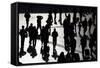 Passengers Walk with their Luggage and Belongings from the Beijing Railway Station-David Gray-Framed Stretched Canvas