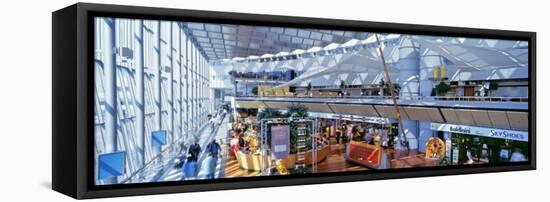 Passengers Walking at an Airport, Arlanda Airport, Sigtuna Municipality, Stockholm, Sweden-null-Framed Stretched Canvas