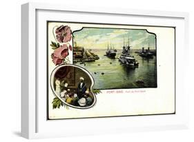 Passepartout Port Said Ägypten, Hafen, Kriegsschiffe-null-Framed Giclee Print