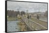 Passerelle d'Argenteuil (Val d'Oise)-Alfred Sisley-Framed Stretched Canvas