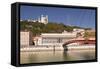 Passerelle Du Palais De Justice over the River Saone-Julian Elliott-Framed Stretched Canvas