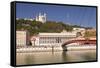 Passerelle Du Palais De Justice over the River Saone-Julian Elliott-Framed Stretched Canvas