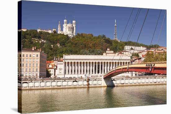 Passerelle Du Palais De Justice over the River Saone-Julian Elliott-Stretched Canvas