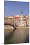 Passerelle Saint-Georges Bridge, Old Lyon and the River Saone, Lyon, Rhone-Alpes, France, Europe-Julian Elliott-Mounted Photographic Print