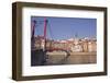 Passerelle Saint-Georges Bridge, Old Lyon and the River Saone, Lyon, Rhone-Alpes, France, Europe-Julian Elliott-Framed Photographic Print